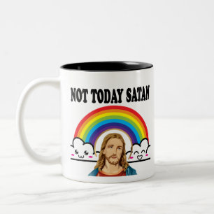 Niet vandaag satan tweekleurige koffiemok