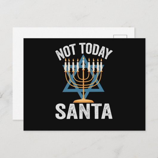 Niet Vandaag Sinterklaas Joodse Hanukkah Feest Men Briefkaart (Voorkant / Achterkant)