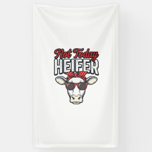 Niet Vandaag Vaars Grappige Koe Vintage Vector Ont Spandoek