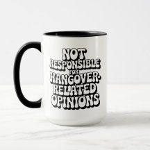 Niet verantwoordelijk voor kater-gerelateerde meni