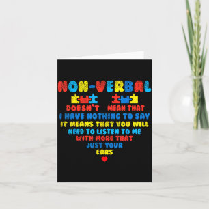 Niet-verbale Hartpuzzel Luister Autisme Bewustzijn Kaart