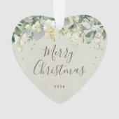 Niet voor foto aangepast Snowberry Heart Shaped Ke Ornament (voorkant)