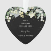 Niet voor foto aangepast Snowberry Heart Shaped Ke Ornament (achterkant)