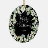 Niet voor foto's aangepaste Snowberry kerst Keramisch Ornament (Rechts)