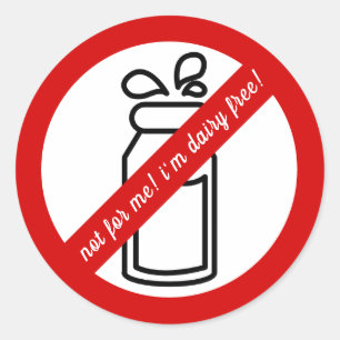 Niet voor mij, ik ben melkvrij. Dairy Allergy Aler Ronde Sticker