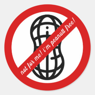 Niet voor mij, ik ben pinda vrij. Kinder waarschuw Ronde Sticker