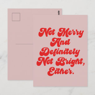 Niet vrolijk en helder grappige anti-Kerst tekst Briefkaart
