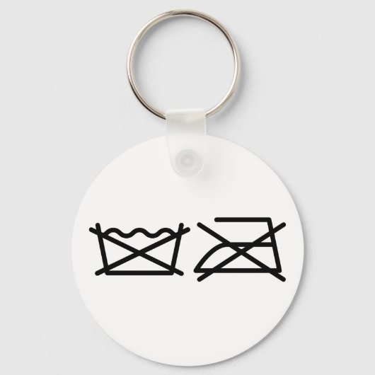 NIET WASSEN! NIET IRON! SLEUTELHANGER (Voorkant)