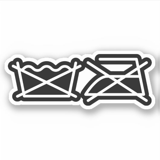 NIET WASSEN! NIET IRON! STICKER (Voorkant)