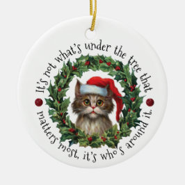 Niet wat er onder de boom zit | dubbelzijdig keramisch ornament