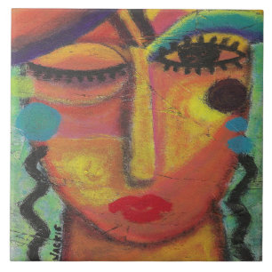 Niet weten dat het Abstracte acryl schilderen niet Tegeltje