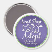 "Niet winkelen, adopteren" magneet (Voorkant / Achterkant)