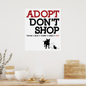 Niet winkelen, adopteren poster (Keuken)