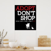 Niet winkelen, adopteren poster (Keuken)