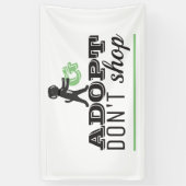 Niet winkelen, adopteren spandoek (Verticaal)