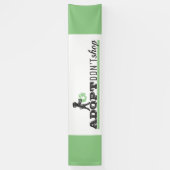 Niet winkelen, adopteren spandoek (Verticaal)