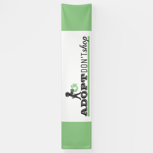 Niet winkelen, adopteren spandoek (Verticaal)