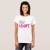 Niet winkelen, adopteren t-shirt (Voorkant volledig)