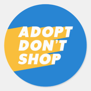Niet winkelen, Dierenvriend ronduit design Ronde Sticker