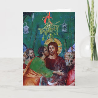 Niet word Gevangen onder de Maretak Feestdagen Kaart