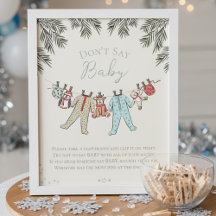 Niet zeggen Baby Winter Baby shower Game