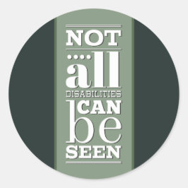 Niet zijn alle Gehandicapten zichtbaar Ronde Sticker