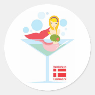 niet-zo-kleine zeemeermin ronde sticker