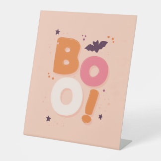 Niet zo spookachtig Halloween - Boo Sign Reclamebord Met Voetstuk
