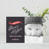 Niet zo'n luide kerstfotokaart van nacht feestdagenkaart (Staand voorkant)