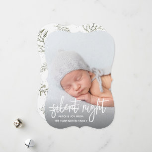 Niet zo'n stille nacht Baby Foto Flat Holiday Kaar Feestdagenkaart