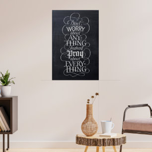 NIET ZORGEN - Chalkboard kalligraphy Chalk Poster