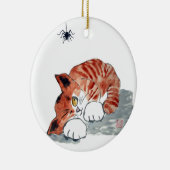 Niet zozeer Itsy Bitsy Spider en Tiger Kat Keramisch Ornament (Rechts)
