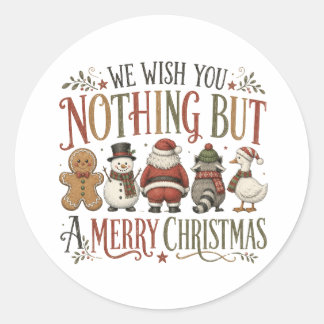 Niets anders dan een vrolijk kerstfeest ronde sticker