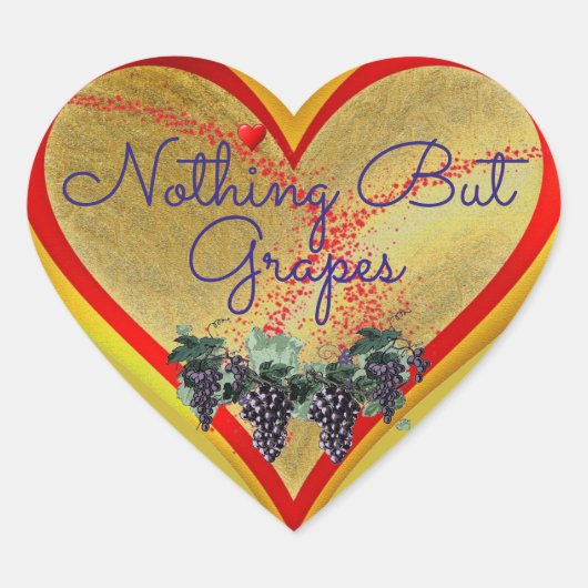Niets behalve druiven hartsticker hart sticker (Voorkant)
