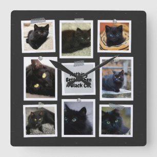 Niets beter dan een zwarte kat vierkante klok