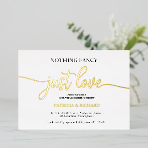 Niets bijzonders, gewoon lief, een informele bruil folie uitnodiging