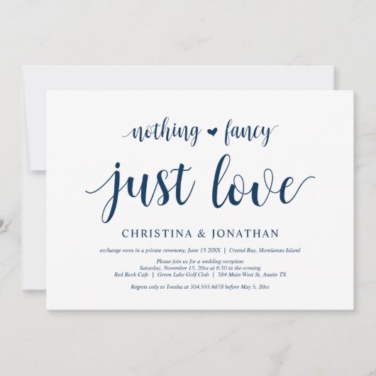 Niets bijzonders, gewoon liefde, marineblauw, elop kaart (Voorkant)