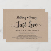 Niets bijzonders, gewoon liefde, rustieke kraft, e kaart (Voorkant / Achterkant)