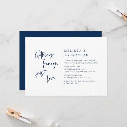 Niets bijzonders, gewoon liefde, trouwfeest kaart (Voorkant / Achterkant in situ)