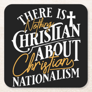 NIETS CHRISTELIJK AAN VIERKANTE KARTONNEN ONDERZETTER