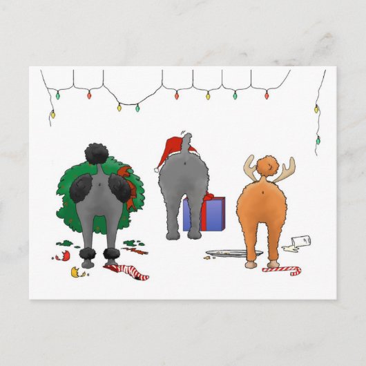 Niets dan een poedel kerst feestdagenkaart (Voorkant)