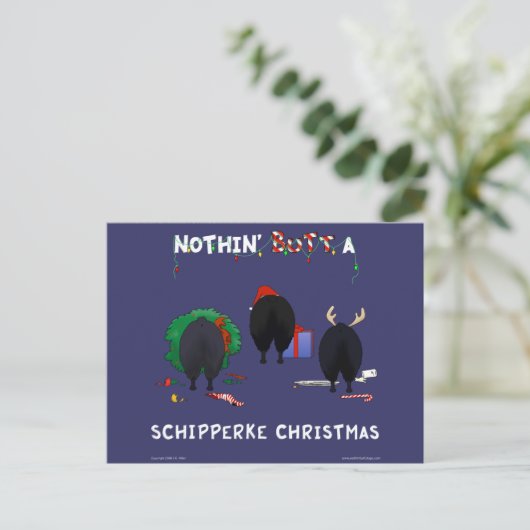 Niets dan een Schipperke Kerstmis Feestdagenkaart (Staand voorkant)
