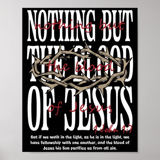 Niets Dan Het Bloed Van Jezus Christelijke Bijbels Poster (Voorkant)