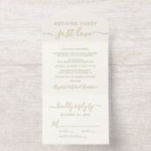 Niets Fancy Alleen liefde bruiloft Receptie Cream All In One Uitnodiging (Binnenkant)