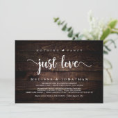 Niets Fancy alleen liefde, moderne bruiloft elopem Kaart (Staand voorkant)