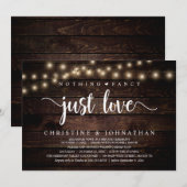 Niets Fancy alleen liefde, rustieke bruiloft recep Kaart (Voorkant / Achterkant)