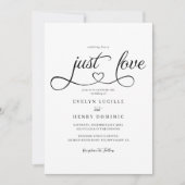 Niets Fancy Alleen Liefde Script Hart Wedding Kaart (Voorkant)