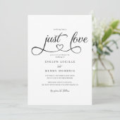 Niets Fancy Alleen Liefde Script Hart Wedding Kaart (Staand voorkant)