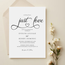 Niets Fancy Alleen Liefde Script Hart Wedding