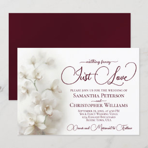 Niets Fancy Alleen Liefde Witte Orchideeën Trouwen Kaart